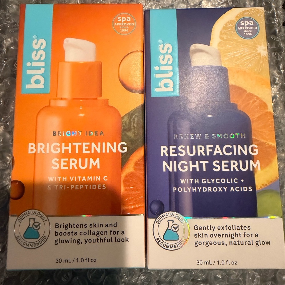 Bliss Brightening and Resurfacing Serum Duo - Orange and Blue